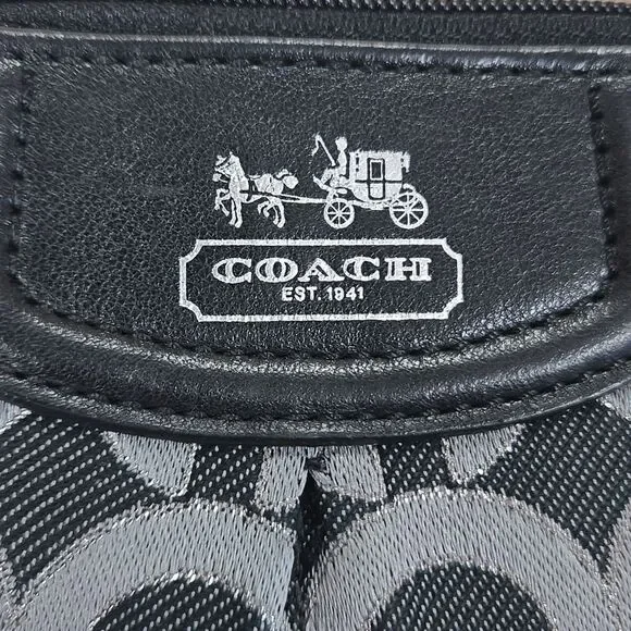 COACH BLACK AND SILVER SIGNATURE C CREDIT CARD CASE - Picture 4 of 4